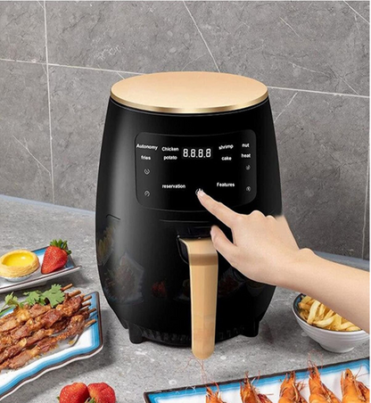 Curvy Waist SA Air Fryer 6L touch-screen control being set by hand
