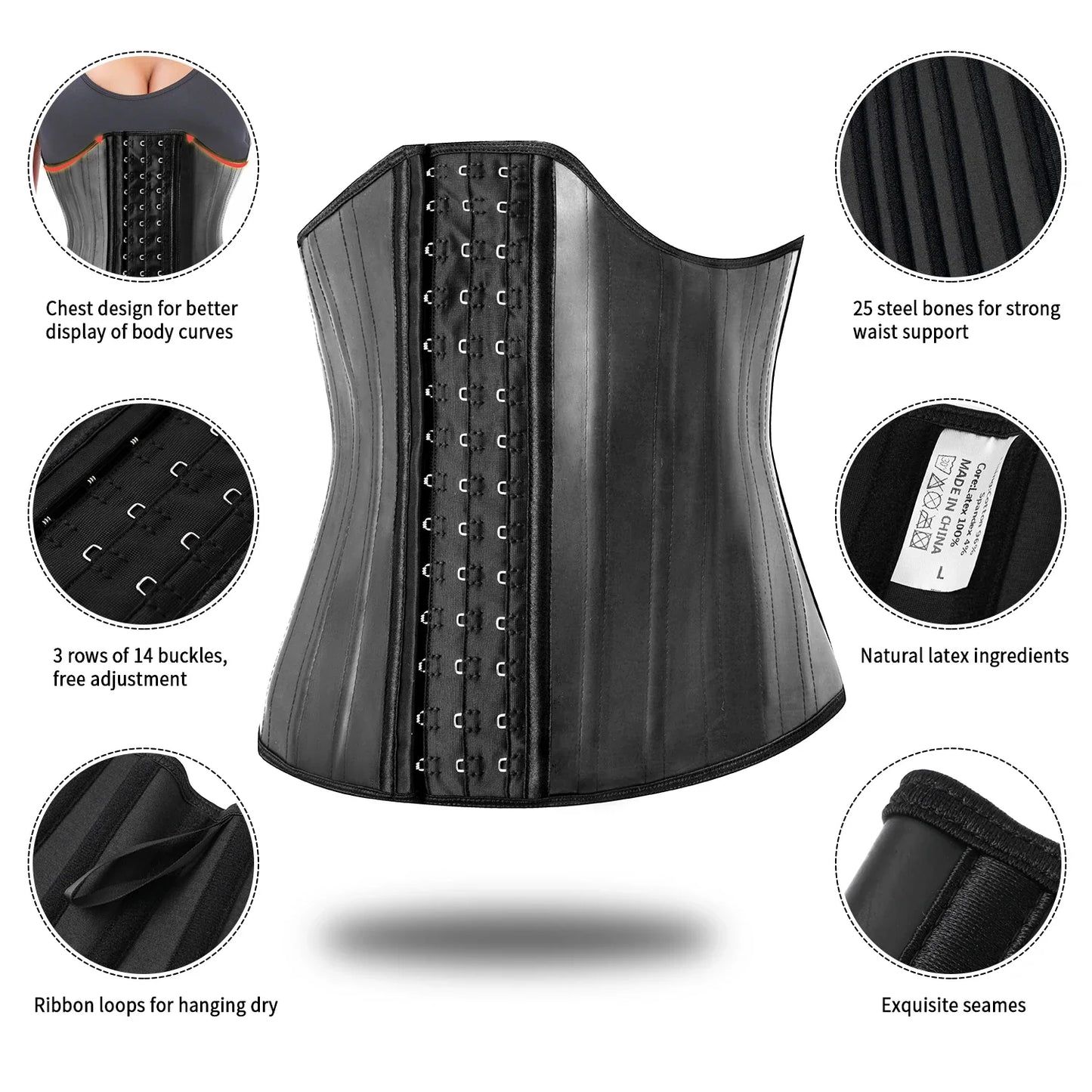 Curvy Waist SA 25-bone waist trainer worn under clothing