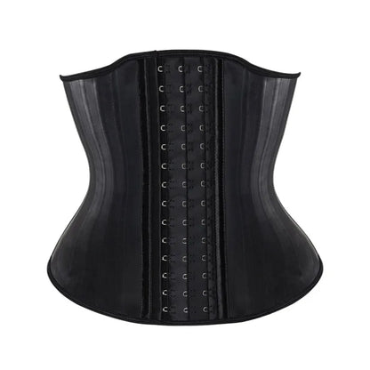Curvy Waist SA 25-bone black latex waist trainer front view