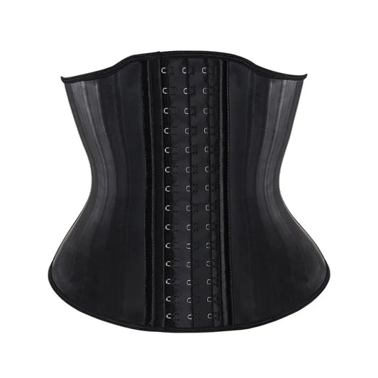 Curvy Waist SA 25-bone black latex waist trainer front view
