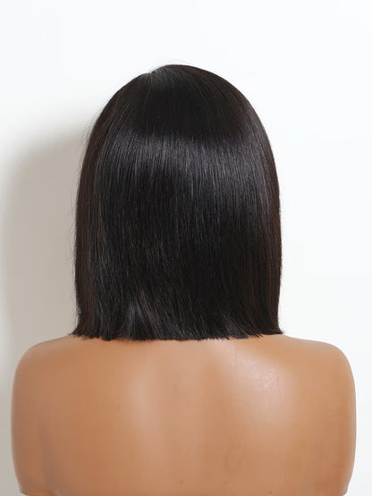 Curvy Waist SA 10 inch human hair bob wig back view on display
