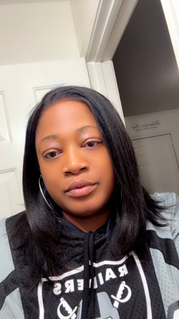 Curvy Waist SA 10 inch human hair bob wig customer photo - bedroom selfie raiders hoodie