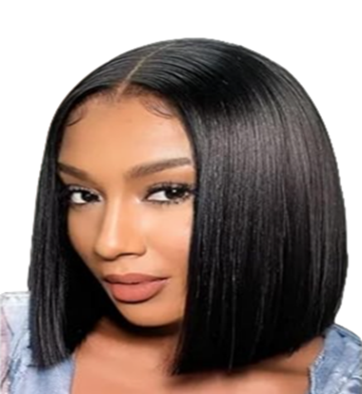 Curvy Waist SA 10 inch Brazilian human hair bob wig front view on model