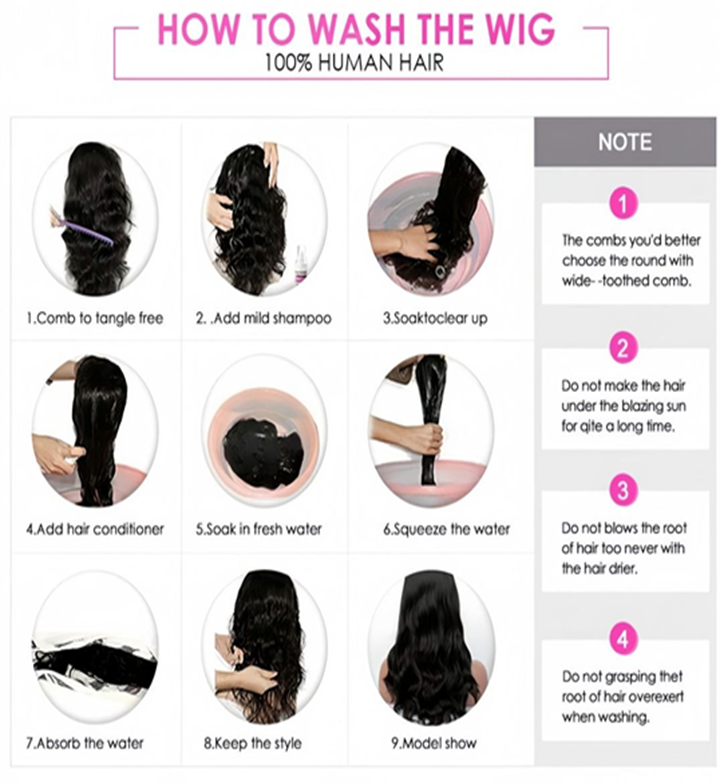 Curvy Waist SA wig washing and care instructions guide
