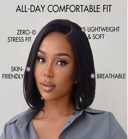 Curvy Waist SA wig cap construction, elastic band, adjustable strap, and combs